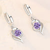 Women Sterling Silver Crystal Zircon Earrings freeshipping - Tyche Ace