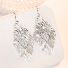 Load image into Gallery viewer, Women Sterling Silver Retro Hollow Maple Leaf Long Tassel Earrings freeshipping - Tyche Ace
