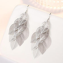 Load image into Gallery viewer, Women Sterling Silver Retro Hollow Maple Leaf Long Tassel Earrings freeshipping - Tyche Ace
