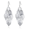 Women Sterling Silver Retro Hollow Maple Leaf Long Tassel Earrings freeshipping - Tyche Ace