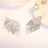 Women Sterling Silver Retro Hollow Maple Leaf Long Tassel Earrings freeshipping - Tyche Ace