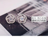 Women Sterling Silver Twist Stackable Rose Flower Zircon Crystal Stud Earrings freeshipping - Tyche Ace