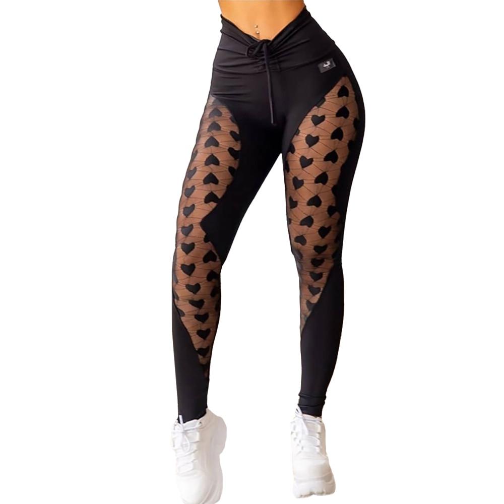 Women Stretchy Hip Up Woven Lace Heart Printed design Slim leggings Joggers freeshipping - Tyche Ace