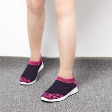Load image into Gallery viewer, Women Striped Sock Knitted Vulcanized Shoes Causal Flat Shoes freeshipping - Tyche Ace
