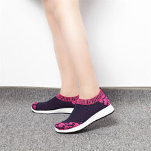 Load image into Gallery viewer, Women Striped Sock Knitted Vulcanized Shoes Causal Flat Shoes freeshipping - Tyche Ace
