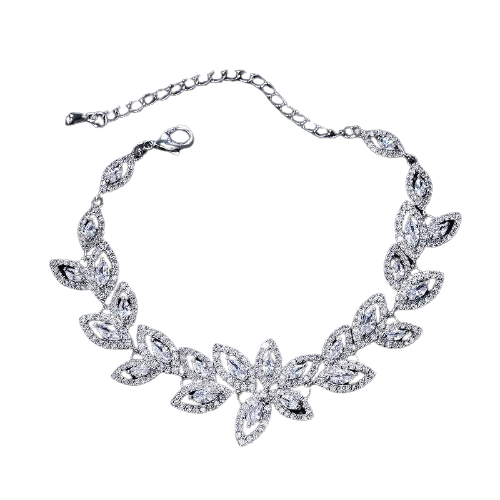 Women Stunning Rhinestone Flower Crystal Bracelets freeshipping - Tyche Ace