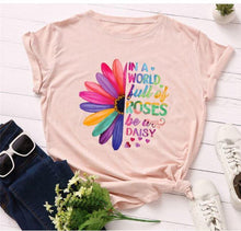 Load image into Gallery viewer, Women Stunning Roses Daisies T Shirt- Be different freeshipping - Tyche Ace
