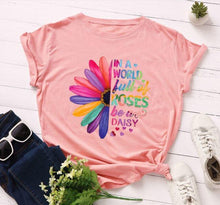 Load image into Gallery viewer, Women Stunning Roses Daisies T Shirt- Be different freeshipping - Tyche Ace
