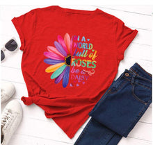 Load image into Gallery viewer, Women Stunning Roses Daisies T Shirt- Be different freeshipping - Tyche Ace
