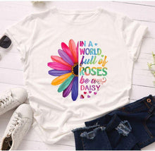 Load image into Gallery viewer, Women Stunning Roses Daisies T Shirt- Be different freeshipping - Tyche Ace
