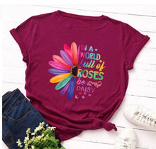 Load image into Gallery viewer, Women Stunning Roses Daisies T Shirt- Be different freeshipping - Tyche Ace
