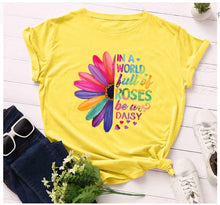 Load image into Gallery viewer, Women Stunning Roses Daisies T Shirt- Be different freeshipping - Tyche Ace
