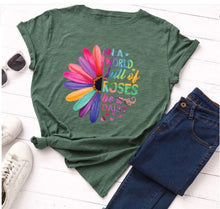 Load image into Gallery viewer, Women Stunning Roses Daisies T Shirt- Be different freeshipping - Tyche Ace
