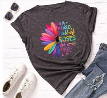 Load image into Gallery viewer, Women Stunning Roses Daisies T Shirt- Be different freeshipping - Tyche Ace
