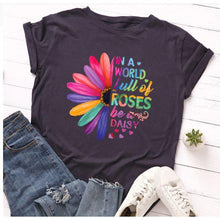 Load image into Gallery viewer, Women Stunning Roses Daisies T Shirt- Be different freeshipping - Tyche Ace

