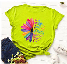 Load image into Gallery viewer, Women Stunning Roses Daisies T Shirt- Be different freeshipping - Tyche Ace
