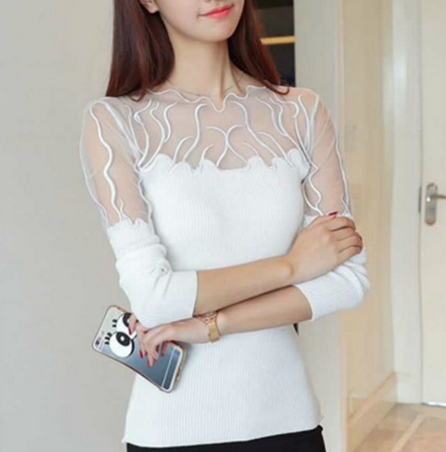 Women Stunning Slim Knitted Lace Patchwork Sweaters freeshipping - Tyche Ace