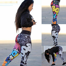 Load image into Gallery viewer, Women Stylish Comic Digital Print High Waist Push Up Workout Leggings Pants freeshipping - Tyche Ace
