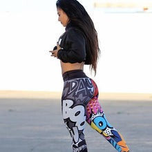Load image into Gallery viewer, Women Stylish Comic Digital Print High Waist Push Up Workout Leggings Pants freeshipping - Tyche Ace
