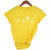 Women Stylish Wine Heartbeat T Shirts freeshipping - Tyche Ace