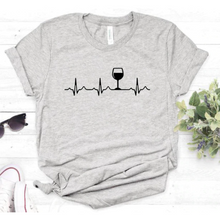 Load image into Gallery viewer, Women Stylish Wine Heartbeat T Shirts freeshipping - Tyche Ace
