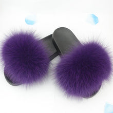 Load image into Gallery viewer, Women Summer Fluffy Faux Fur Outdoor Flip Flops freeshipping - Tyche Ace
