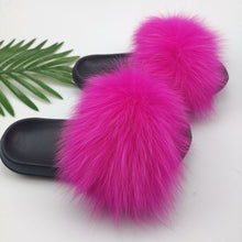 Load image into Gallery viewer, Women Summer Fluffy Faux Fur Outdoor Flip Flops freeshipping - Tyche Ace
