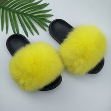 Load image into Gallery viewer, Women Summer Fluffy Faux Fur Outdoor Flip Flops freeshipping - Tyche Ace
