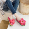 Women Summer Thick Wedge Heel Flowers Design Flip Flops Slippers freeshipping - Tyche Ace