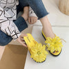 Women Summer Thick Wedge Heel Flowers Design Flip Flops Slippers freeshipping - Tyche Ace