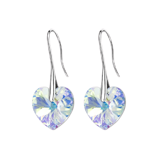 Women Swarovski Crystal Heart Drop Earrings freeshipping - Tyche Ace