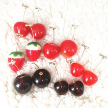 Load image into Gallery viewer, Women Sweet Red Fruit Gold Drop Dangle Earrings freeshipping - Tyche Ace
