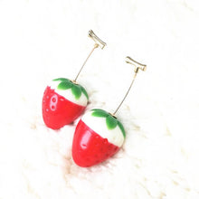 Load image into Gallery viewer, Women Sweet Red Fruit Gold Drop Dangle Earrings freeshipping - Tyche Ace
