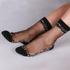 Women Transparent Ultra-Thin Lace Crystal Silk Elastic Socks freeshipping - Tyche Ace