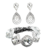 Women Trendy Rhinestone Crystal Bracelet Earrings Set freeshipping - Tyche Ace