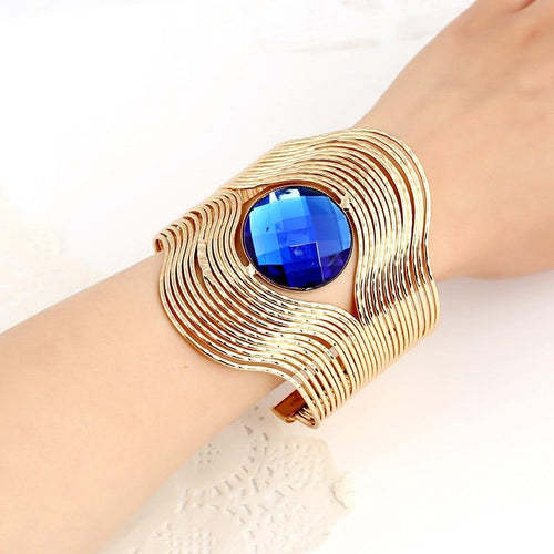 Women Unique Design Wire Multilayer Stone Wide Bangle freeshipping - Tyche Ace