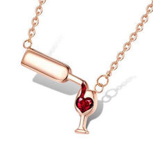 Load image into Gallery viewer, Women Unique Love Wine  Design Cubic Zirconia Necklaces freeshipping - Tyche Ace
