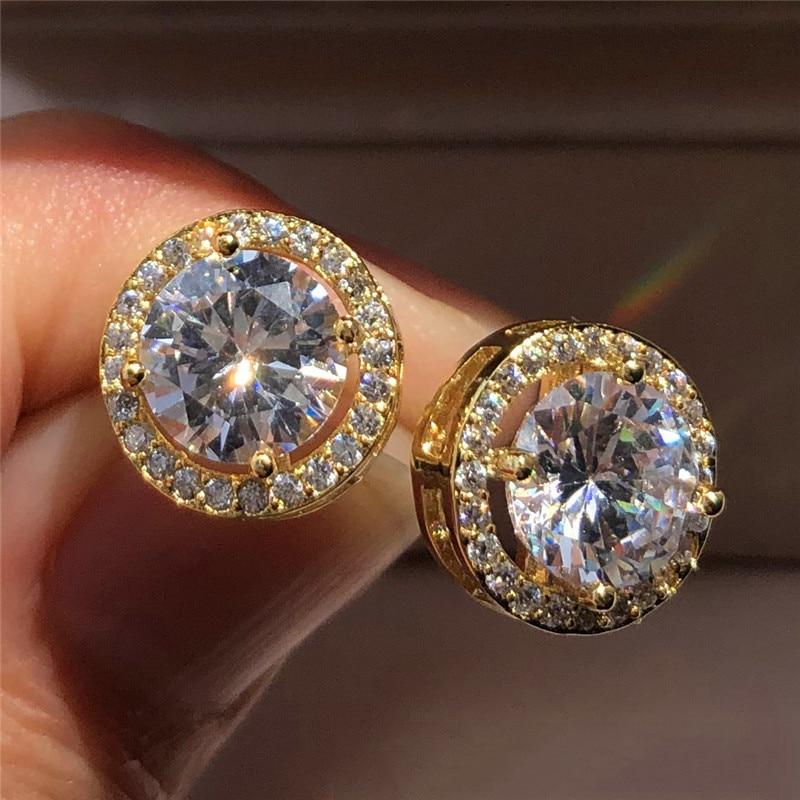 Women Vintage Crystal Round Stud Earrings freeshipping - Tyche Ace