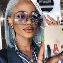 Load image into Gallery viewer, Women Vintage Rimless Oversized Gradient Square Sunglasses freeshipping - Tyche Ace
