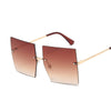 Women Vintage Rimless Oversized Gradient Square Sunglasses freeshipping - Tyche Ace
