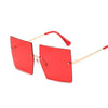 Women Vintage Rimless Oversized Gradient Square Sunglasses freeshipping - Tyche Ace
