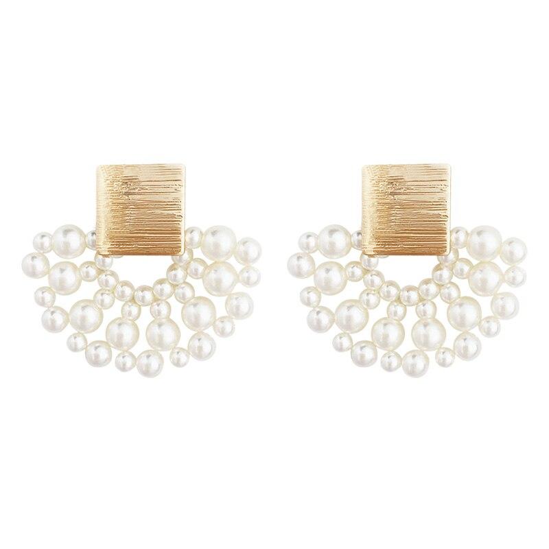 Women Vintage Simulated Pearl Geometric Dangle Earrings freeshipping - Tyche Ace