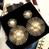 Women Wild Sun Design Long Drop Big Pearl Round Earrings freeshipping - Tyche Ace