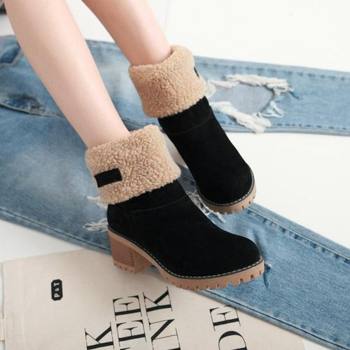 Women Winter Snow Warm Plush Faux Fur Ankle Thermal Boots freeshipping - Tyche Ace