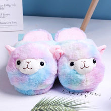 Load image into Gallery viewer, Women Winter Warm Alpaca Cartoon Fur Plush Slippers freeshipping - Tyche Ace
