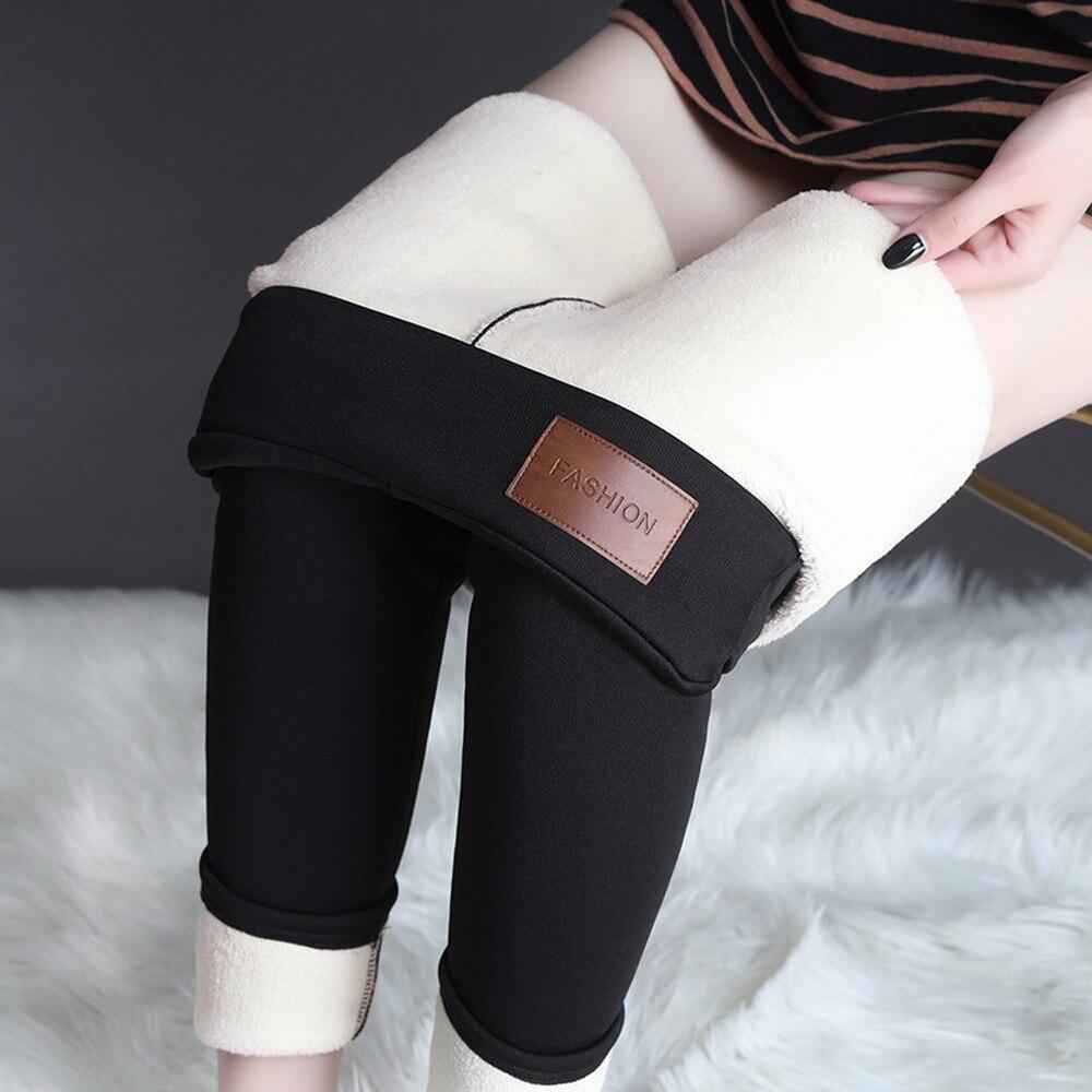 Women Winter Warm Casual High Waist Patchwork Super Stretch Velvet Leggings freeshipping - Tyche Ace