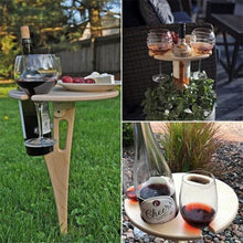 Load image into Gallery viewer, Wooden Portable Foldable Round Picnic Table freeshipping - Tyche Ace
